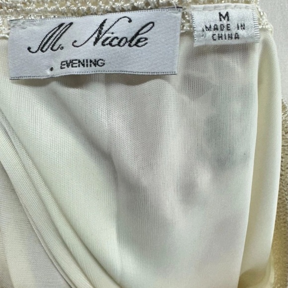 M. Nicole Vintage Floral Crochet Knit Boho Festival Fitted Maxi Skirt Sequin M - Picture 3 of 9